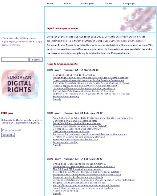 Wydawany przez organizację European Digital Rights biuletyn EDRI-gram