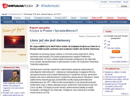 fałszywa notatka opublikowana z wykorzystaniem infrastruktury  Wirtualnej Polski