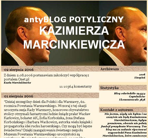 screenshot antybloga Kazimierza Marcinkiewicza