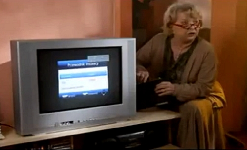 klatka ze spotu reklamowego z udziałem Babci Lodzi