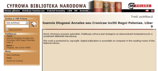 Ioannis Dlugossi Annales seu Cronicae incliti Regni Poloniae chronione prawem autorskim?