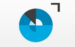 logo programu Cyfrowa przyszłość - niebieskie koło przypominające statystyczny wykres tortowy