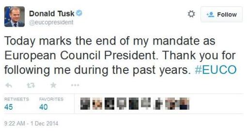Wraz z przejęciem twitterowego konta Przewodniczącego Rady Donald Tusk zaczął informować, że właśnie mu się skończył mandat i znika z Twittera