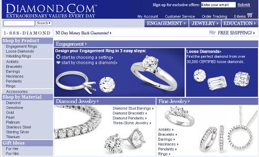screenshot serwisu diamond.com