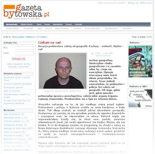 Screenshtot z serwisu GazetaBytowska.pl