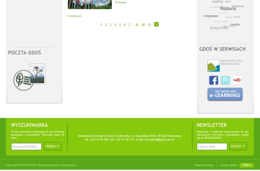 Zrzut ekranu przedstawiający fragment strony internetowej Generalnej Dyrekcji Ochrony Środowiska