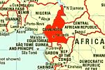 Fragment mapy Afryki z zaznaczonym Kamerunem
