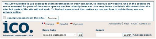 Screenshot serwisu brytyjskiego The Information Commissioner’s Office