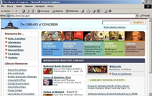 screenshot ze strony Biblioiteki Kongresu
