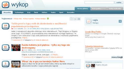 screenshot serwisu wykop.pl z linkiem do komentowanej właśnie notatki