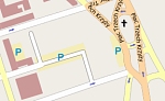 Fragment OpenStreetMap przedstawiający okolicę ul. Wspólnej 2 w Warszawie, siedziby Głównego Urzędu Geodezji i Kartografii