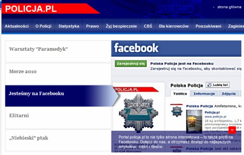screenshot fragmentu strony głównej policja.pl