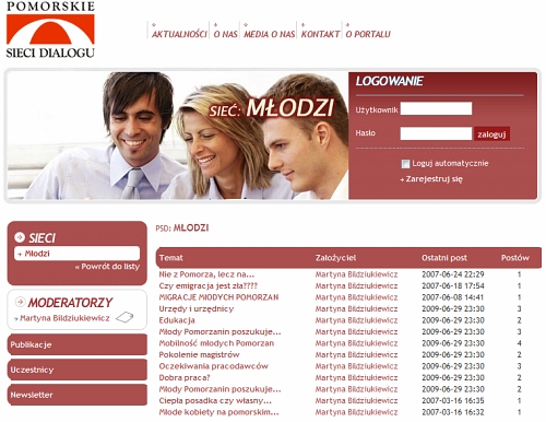 Screenshot serwisu ForumPomorze z 29 czerwca 2009 roku