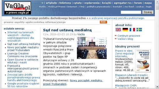 Screenshot serwisu prawo.vagla.pl