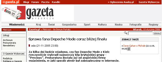 Doniesienie dotyczące Precious Gazeta pl 21 11 2005