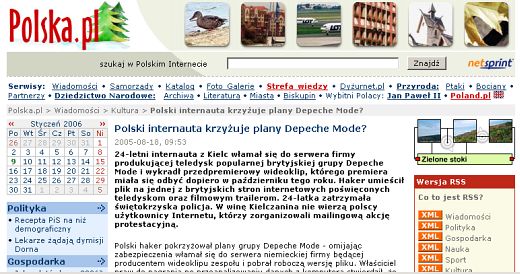 Doniesienie dotyczące Precious Polska pl 18 08 2005