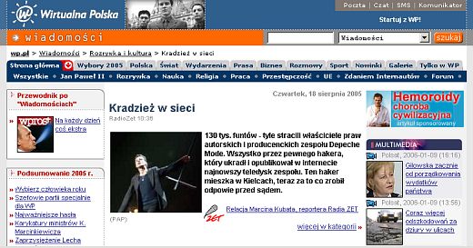 Doniesienie dotyczące Precious Wirtualna Polska i Radio Zet 18 08 2005