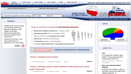 Screenshot serwisu nasz-parlament.pl