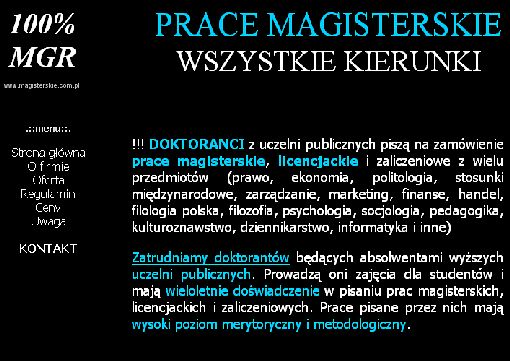 Screenshot serwisu magisterskie.com.pl