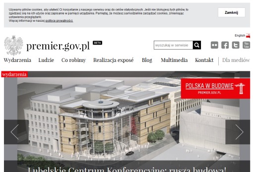Zrzut ekranu serwisu premier.gov.pl