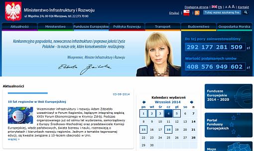 Screenshot strony głównej zintegrowanego serwisu MiR