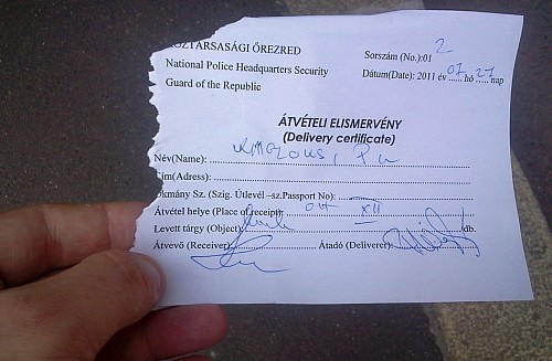 kwit na nóż od policji węgierskiej