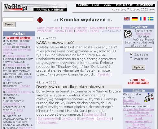 Screenshot serwisu z 2002 roku