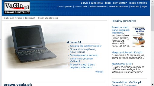 Screenshot nowego serwisu www.vagla.pl