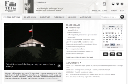 wybielone logo Twittera na stronach Sejmu